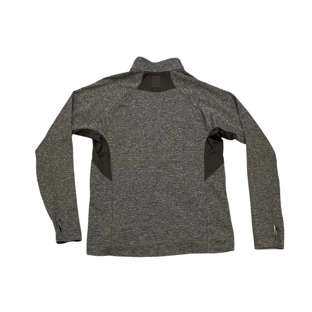 The North Face Flash Dry 1/4 Zip Pullover Men's Large Heather Gray & Green